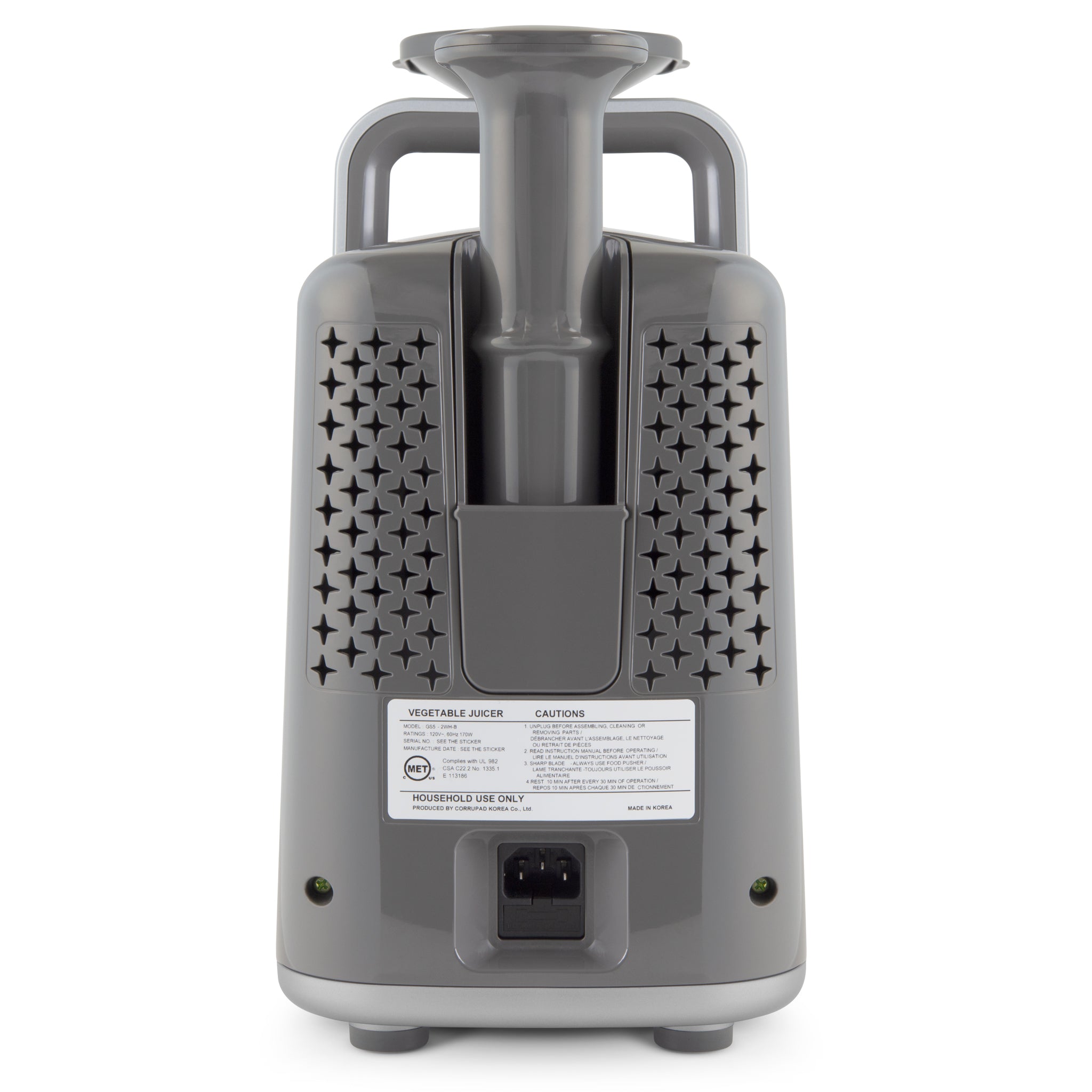 Greenstar® 5 Cold Press Masticating Juicer - GS5-2GY Gray