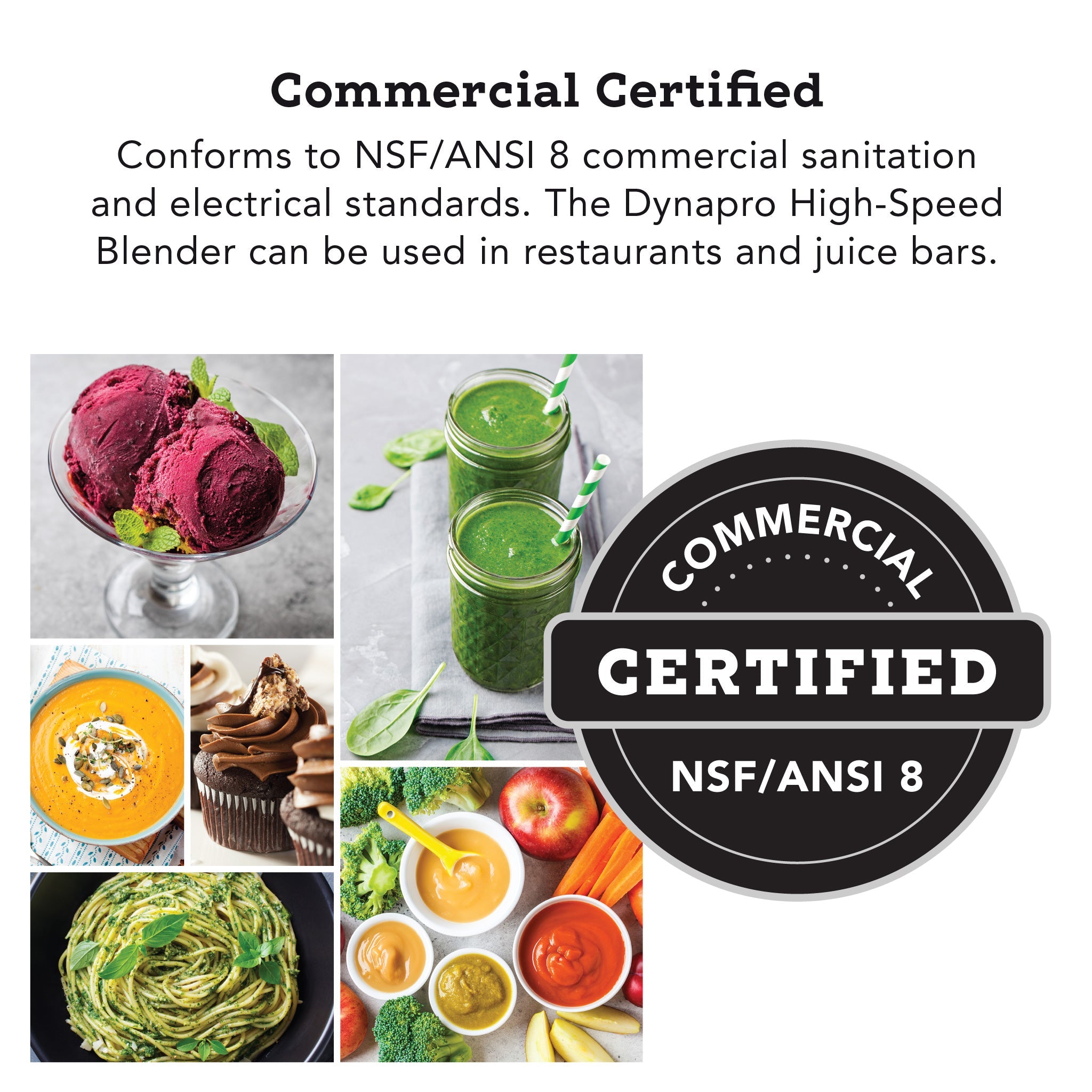Dynapro® Commercial High-Speed Blender in Gray - Commercial Certified NSF/ANSI 8