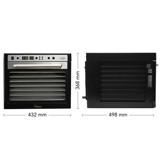Sedona Supreme Commercial Food Dehydrator with Stainless Steel Trays SDC-S101 - Size 432 x 498 x 368 mm
