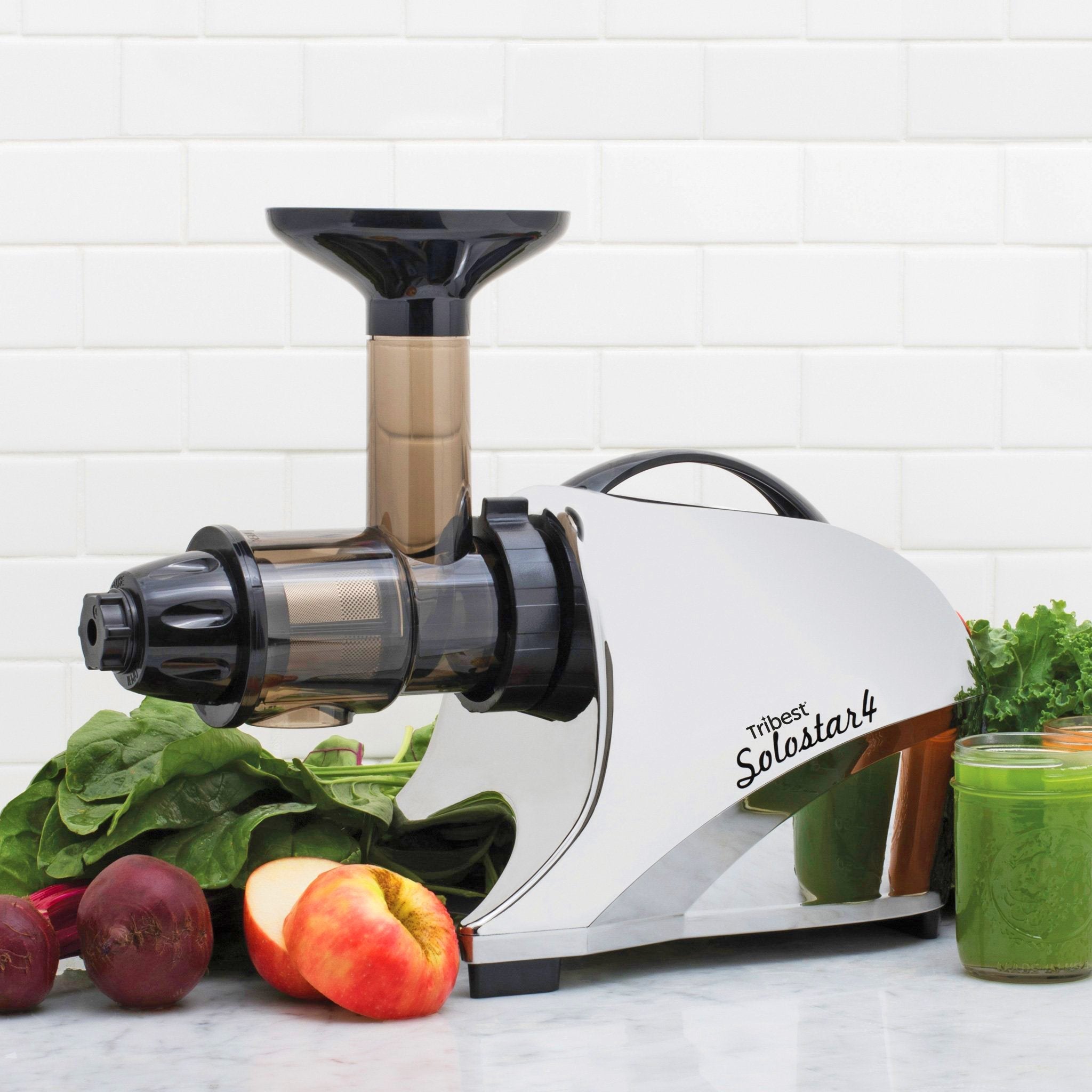 Solostar® 4 Horizontal Slow Masticating Juicer in Chome SS4-4250 - Tribest