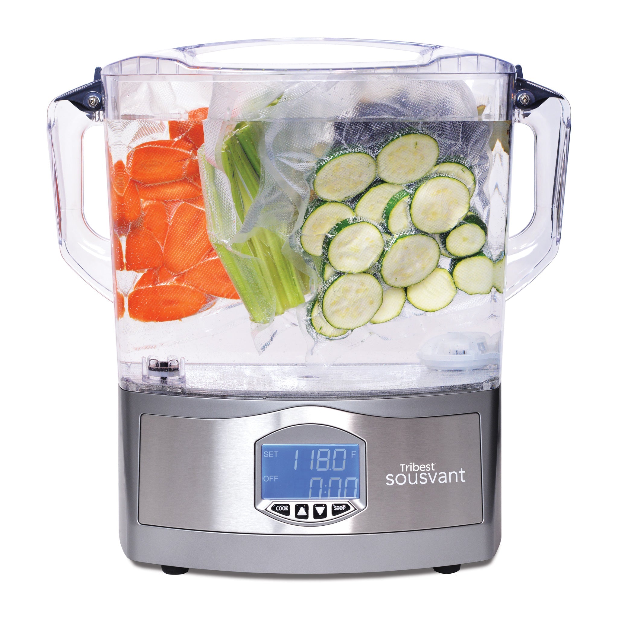 Sousvant Sous Vide Circulator SV-101 with Carrots, Celery, and Cucumbers - Tribest